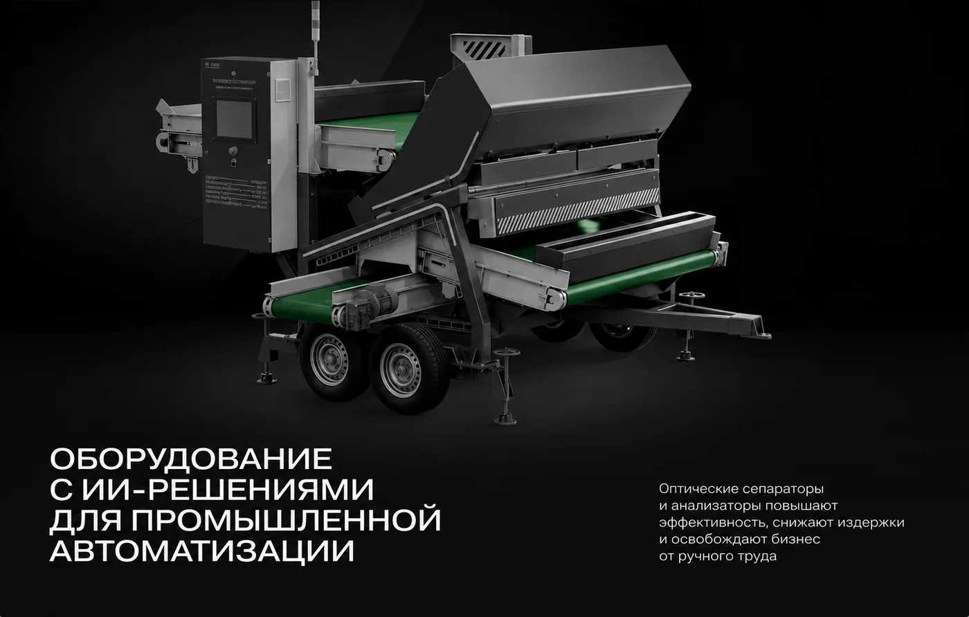Промышленное оборудование оптической сортировки с ИИ-решениями